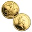 1990 GB 4-Coin Gold Britannia Proof Set (w/Box & COA)