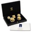 1990 GB 4-Coin Gold Britannia Proof Set (w/Box & COA)