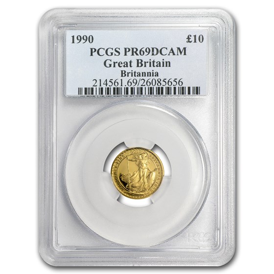 1990 Great Britain 1/10 oz Gold Britannia PR-69 PCGS 1990 Great Britain 1/10 oz Gold Britannia PR-69 PCGS
