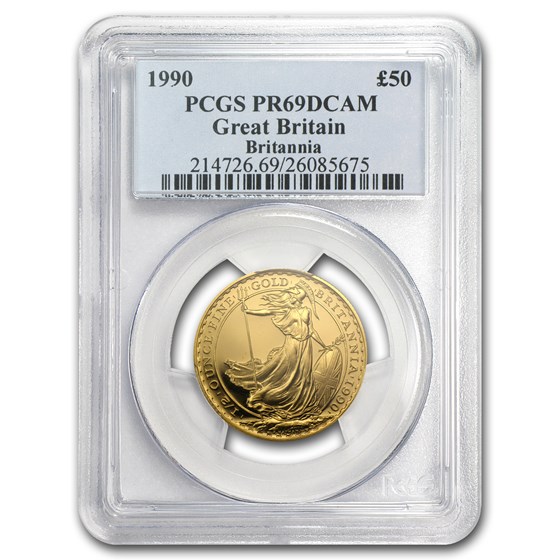 1990 Great Britain 1/2 oz Proof Gold Britannia PR-69 PCGS 1990 Great Britain 1/2 oz Proof Gold Britannia PR-69 PCGS
