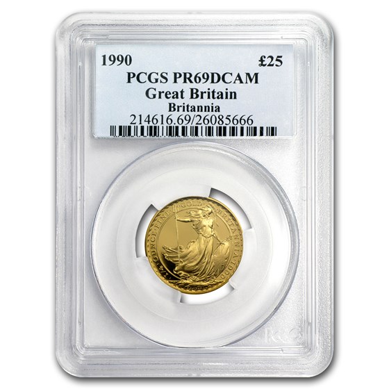 1990 Great Britain 1/4 oz Proof Gold Britannia PR-69 PCGS 1990 Great Britain 1/4 oz Proof Gold Britannia PR-69 PCGS