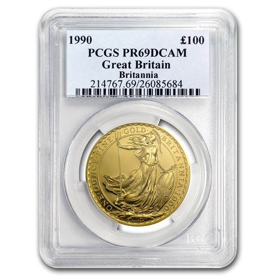 1990 Great Britain 1 oz Gold Britannia PR-69 PCGS 1990 Great Britain 1 oz Gold Britannia PR-69 PCGS