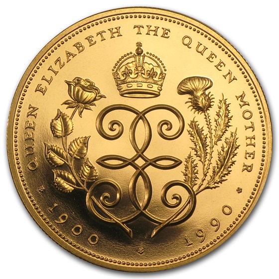 1990 Great Britain Gold £5 Proof Queen Mother 1990 Great Britain Gold £5 Proof Queen Mother