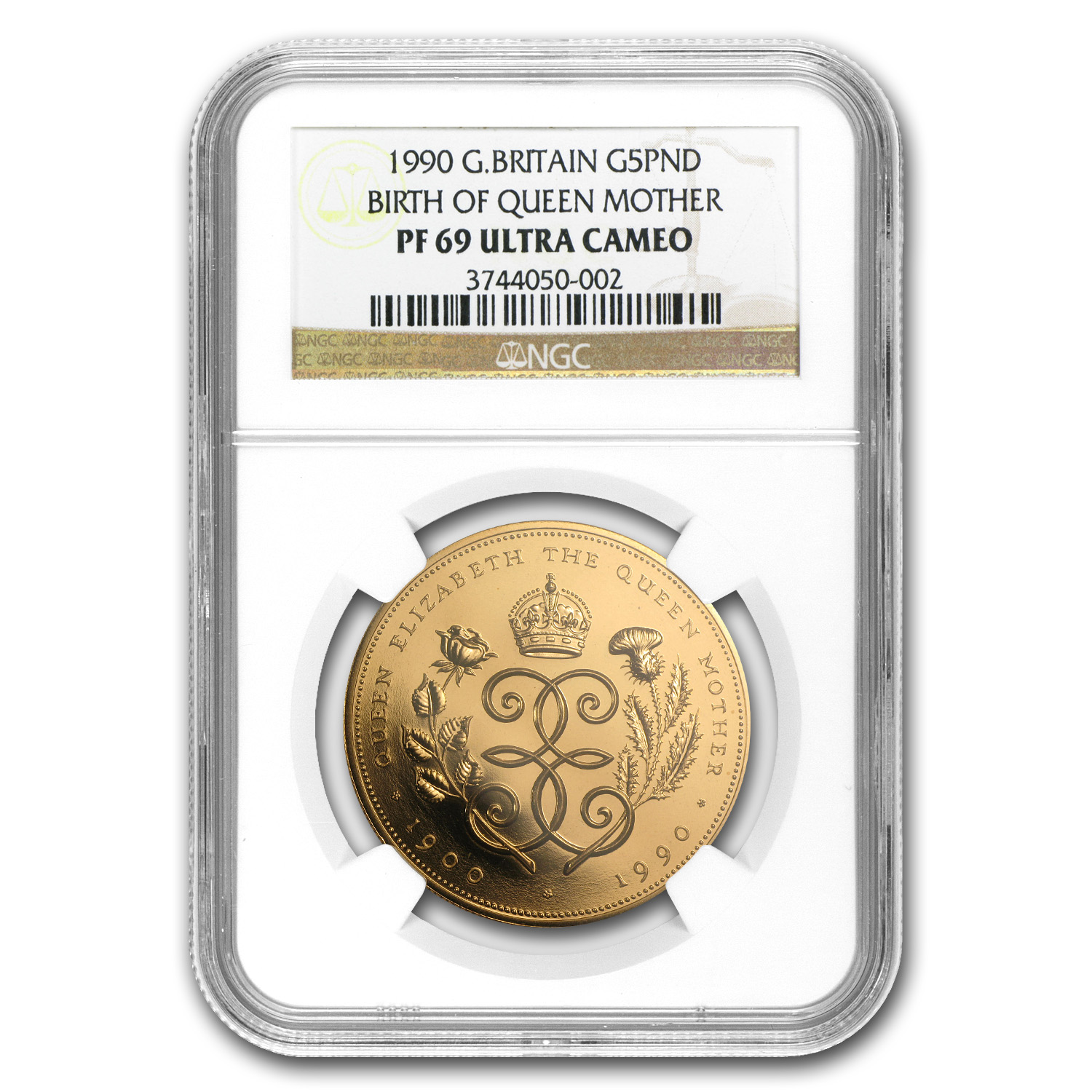 Buy 1990 Great Britain Gold £5 Sov Queen Mother PF-69 NGC | APMEX