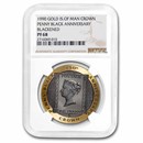 1990 IOM 1 oz Proof Gold Penny Black PF-68 NGC (Blackened)