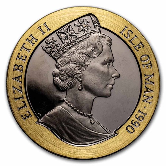 1990 IOM Gold Proof 2 Crown Penny Black (No Box & COA) 1990 IOM Gold Proof 2 Crown Penny Black (No Box & COA)