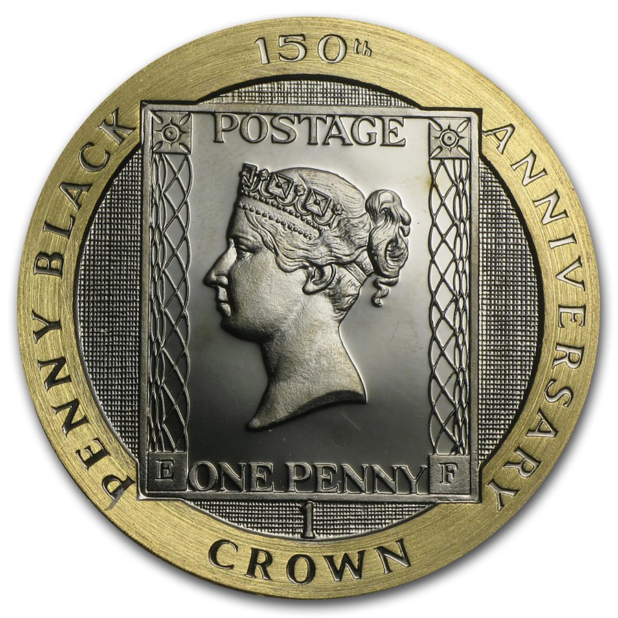 1990 Isle of Man 1 Crown Proof Gold Penny Black