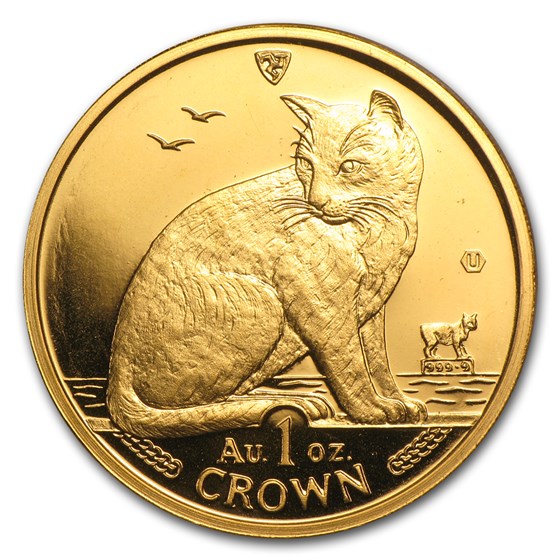 1990 Isle of Man 1 oz Gold New York Alley Cat BU 1990 Isle of Man 1 oz Gold New York Alley Cat BU