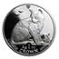 1990 Isle of Man 1 oz Silver Alley Cat Proof