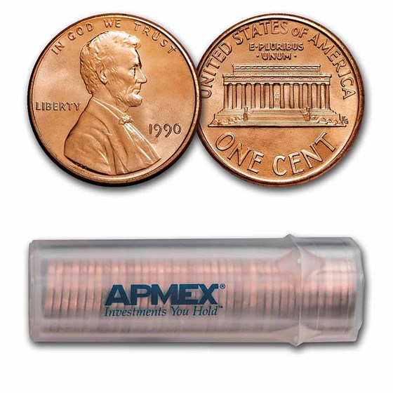 1990 Lincoln Cent 50-Coin Roll BU 1990 Lincoln Cent 50-Coin Roll BU