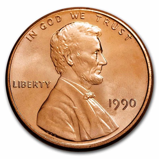 1990 Lincoln Cent BU (Red) 1990 Lincoln Cent BU (Red)