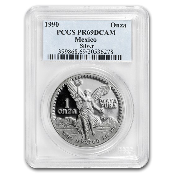 1990 Mexico 1 oz Proof Silver Libertad PR-69 PCGS 1990 Mexico 1 oz Proof Silver Libertad PR-69 PCGS
