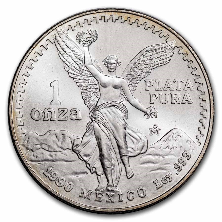 1990 Mexico 1 oz Silver Libertad BU (Abrasions)