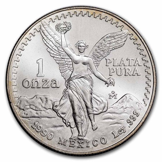 1990 Mexico 1 oz Silver Libertad BU (Abrasions) 1990 Mexico 1 oz Silver Libertad BU (Abrasions)