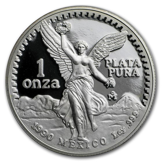 1990 Mexico 1 oz Silver Libertad Proof (w/Box & COA) 1990 Mexico 1 oz Silver Libertad Proof (w/Box & COA)