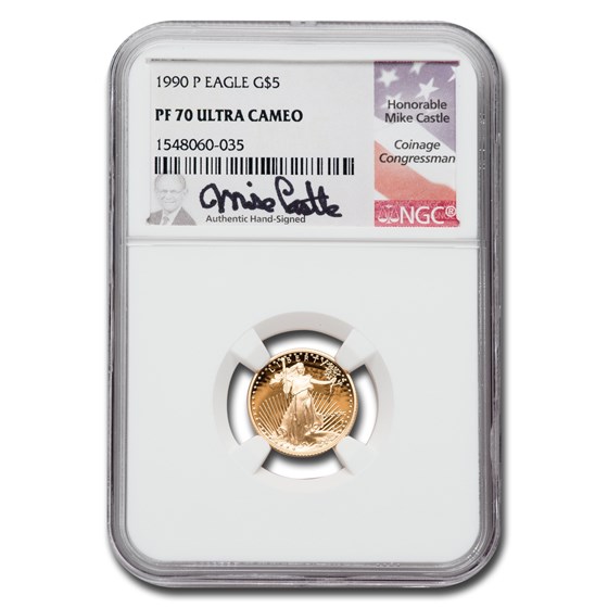 1990-P 1/10 oz Proof American Gold Eagle PF-70 NGC (Castle) 1990-P 1/10 oz Proof American Gold Eagle PF-70 NGC (Castle)