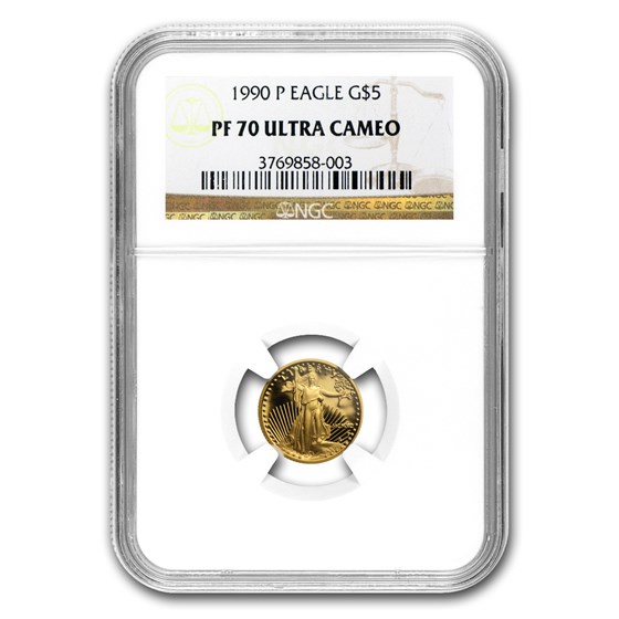 1990-P 1/10 oz Proof Gold American Eagle PF-70 NGC 1990-P 1/10 oz Proof Gold American Eagle PF-70 NGC