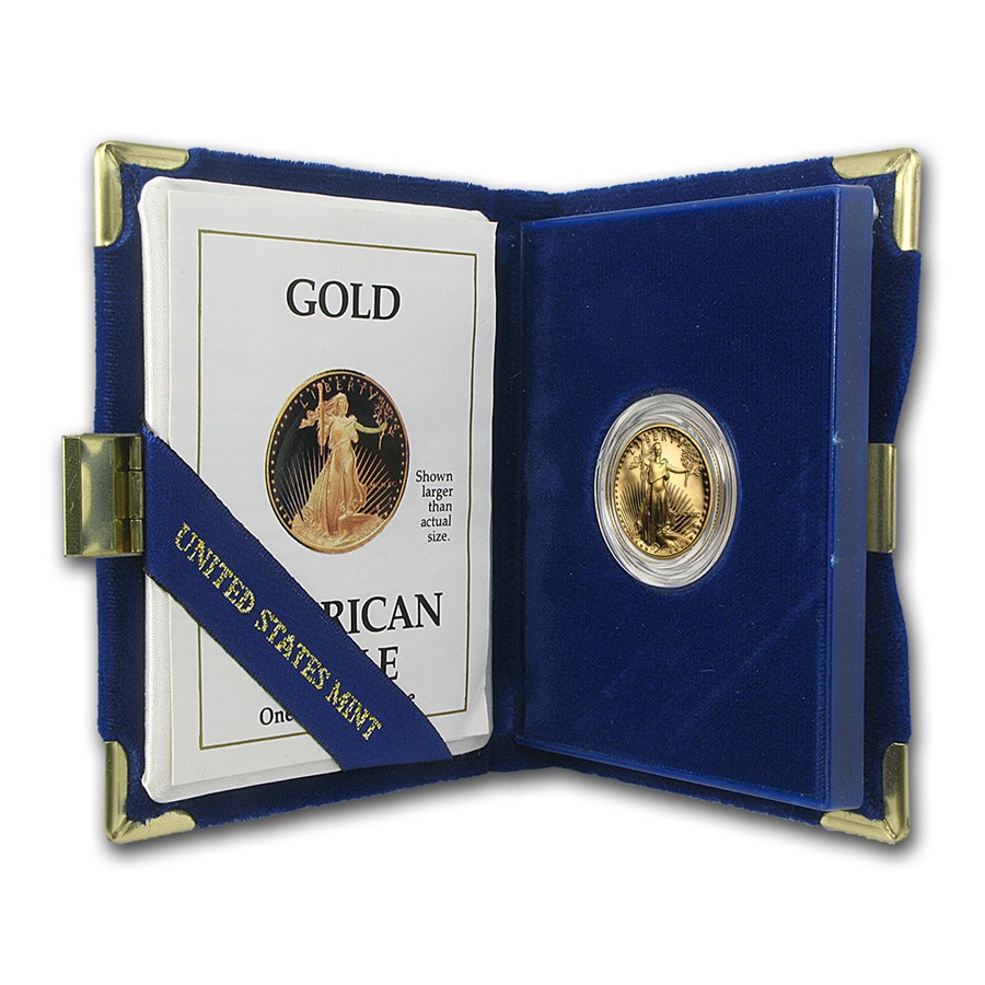 1990-P 1/4 oz Proof American Gold Eagle (w/Box & COA)