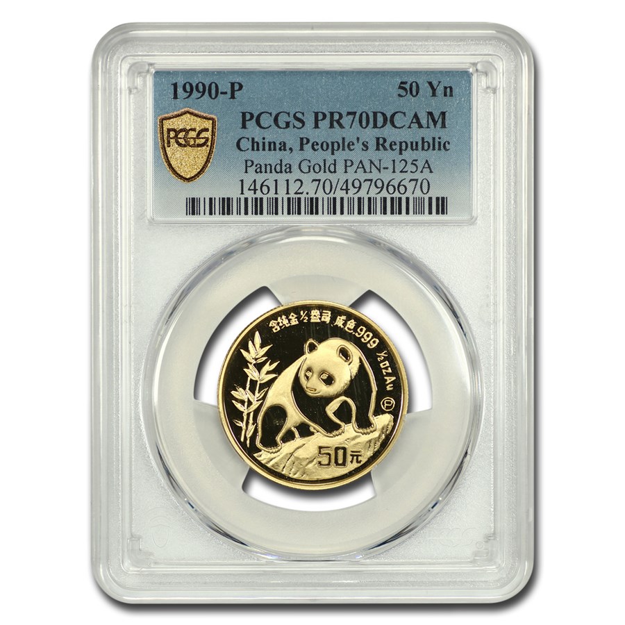 1990-P China 1/2 oz Proof Gold Panda PR-70 DCAM PCGS (PAN-125A)
