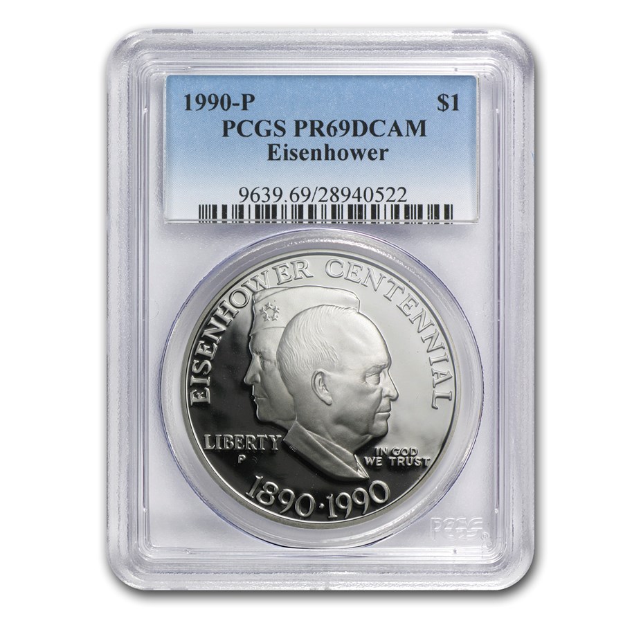 1990-P Eisenhower Centennial $1 Silver Commem PR-69 PCGS
