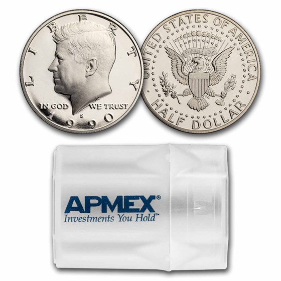 1990-S Kennedy Half Dollar 20-Coin Roll Proof 1990-S Kennedy Half Dollar 20-Coin Roll Proof