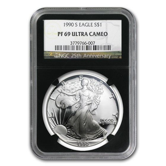 1990-S Proof American Silver Eagle PF-69 NGC (Retro Black Insert) 1990-S Proof American Silver Eagle PF-69 NGC (Retro Black Insert)