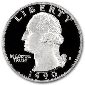 1990-S Washington Quarter Gem Proof 1990-S Washington Quarter Gem Proof