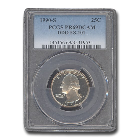 1990-S Washington Quarter PR-69 DCAM PCGS (Doubled Die FS-101) 1990-S Washington Quarter PR-69 DCAM PCGS (Doubled Die FS-101)