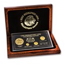 1990 Singapore 4-Coin Gold/Silver Year of the Horse Proof Set