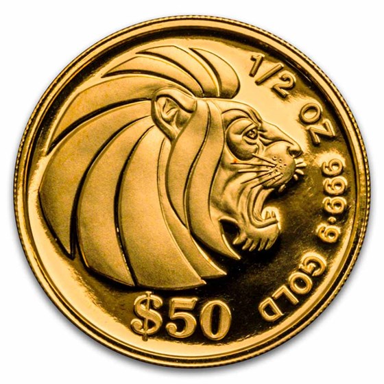 Buy 1990 Singapore 5Coin Gold Lion Proof Set APMEX
