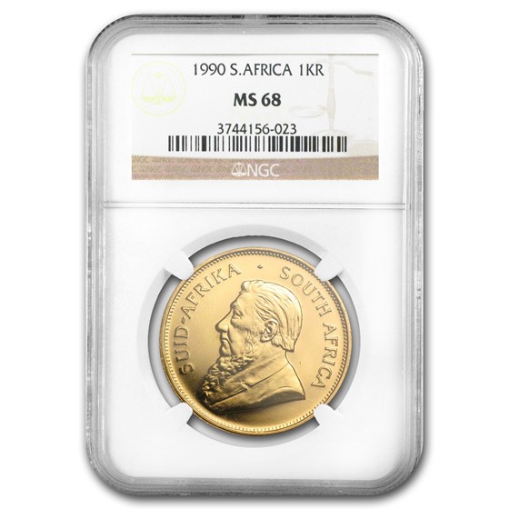 1990 South Africa 1 oz Gold Krugerrand MS-68 NGC 1990 South Africa 1 oz Gold Krugerrand MS-68 NGC