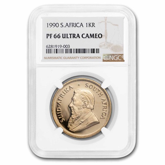 1990 South Africa 1 oz Proof Gold Krugerrand PF-66 NGC 1990 South Africa 1 oz Proof Gold Krugerrand PF-66 NGC