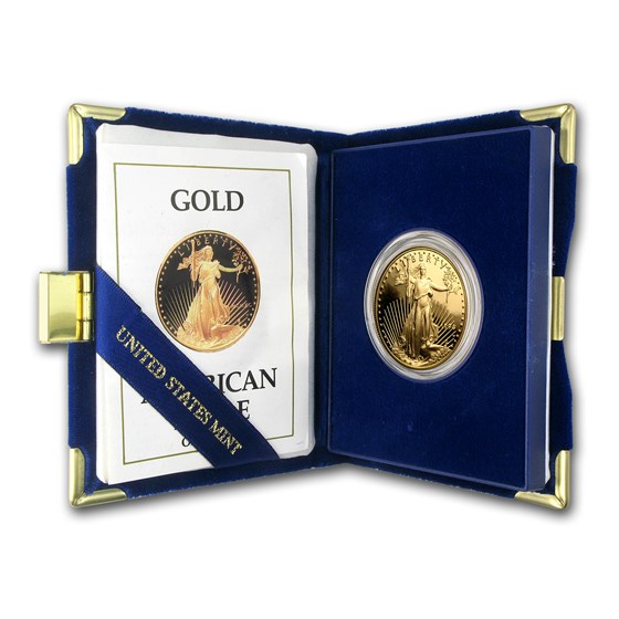 1990-W 1 oz Proof American Gold Eagle (w/Box & COA)