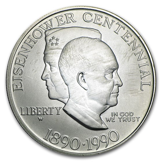 1990-W Eisenhower Centennial $1 Silver Commem BU (Capsule Only) 1990-W Eisenhower Centennial $1 Silver Commem BU (Capsule Only)