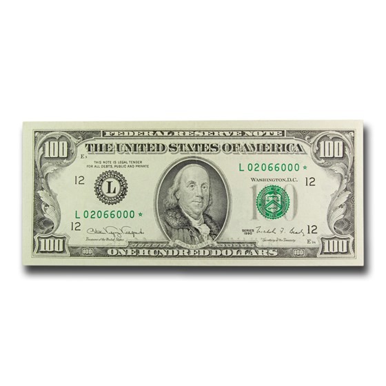 1990's* $100 FRN CCU (Star Note) 1990's* $100 FRN CCU (Star Note)
