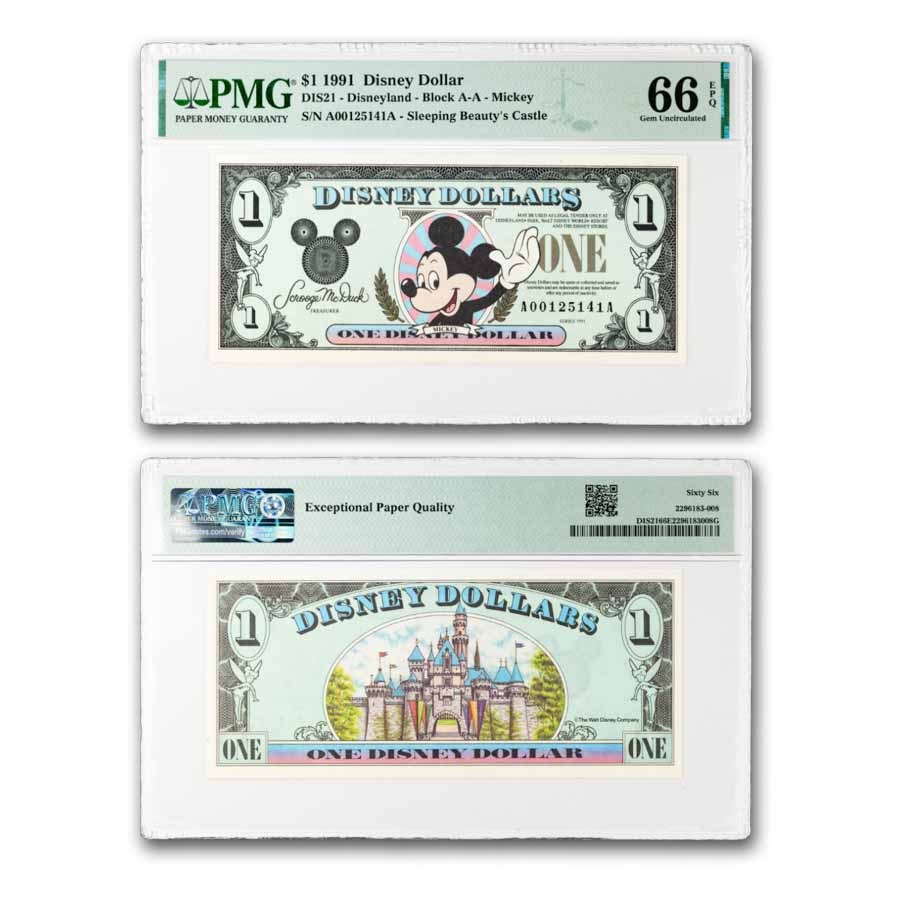 1991 $1.00 (AA) Waving Mickey CU-66 EPQ (DIS#21)