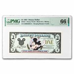 1991 $1.00 (DA) Waving Mickey CU-66 EPQ PMG (DIS#24)