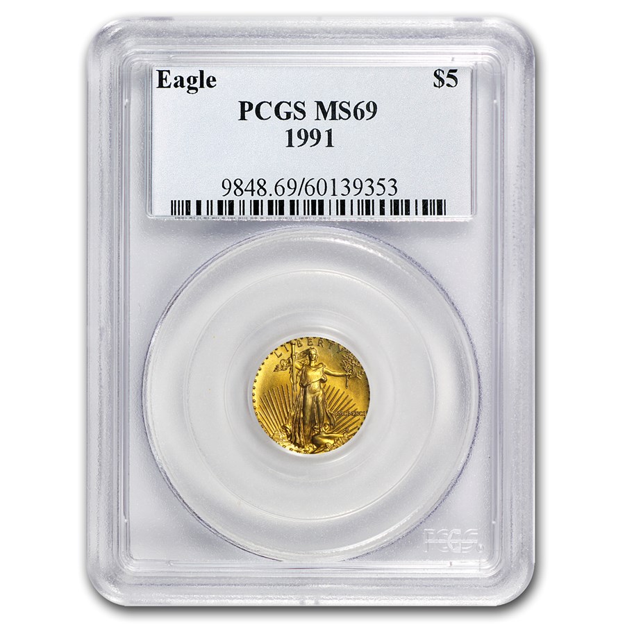 1991 1/10 oz American Gold Eagle MS-69 PCGS