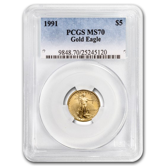 1991 1/10 oz American Gold Eagle MS-70 PCGS 1991 1/10 oz American Gold Eagle MS-70 PCGS