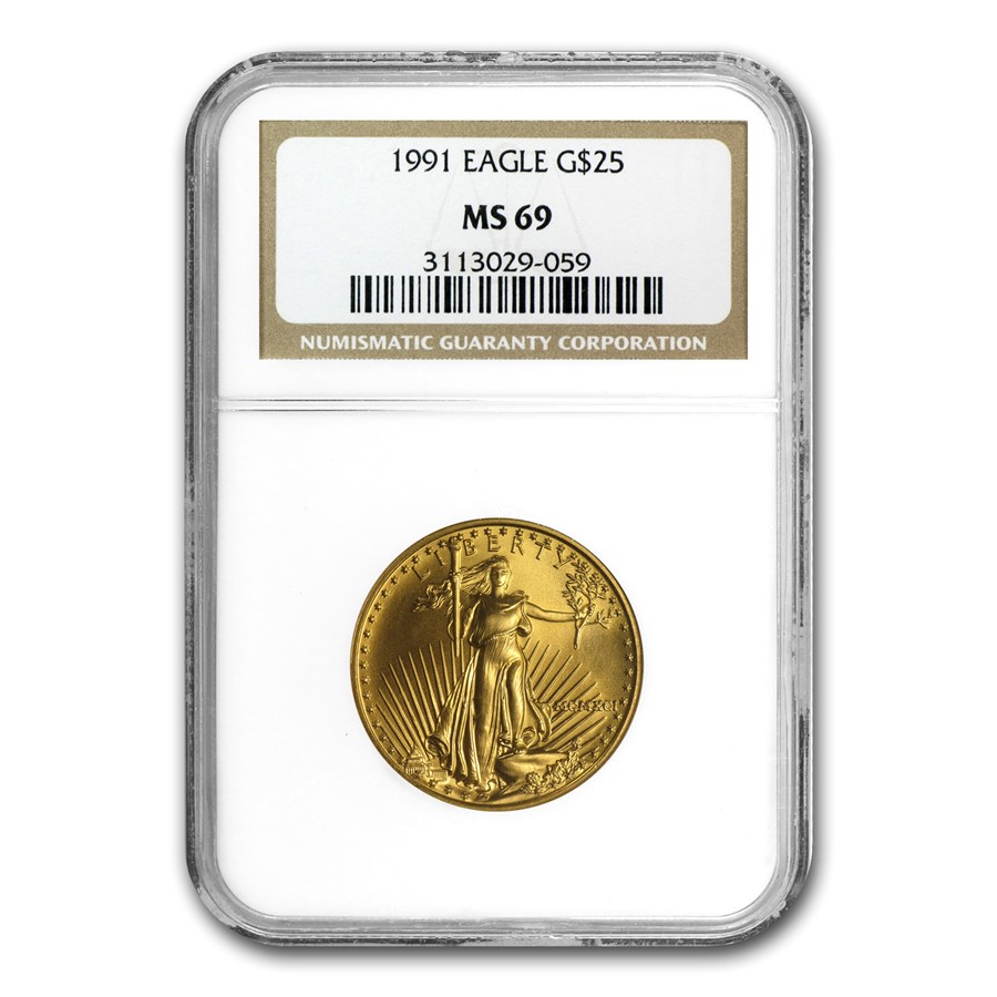 1991 1/2 oz American Gold Eagle MS-69 NGC