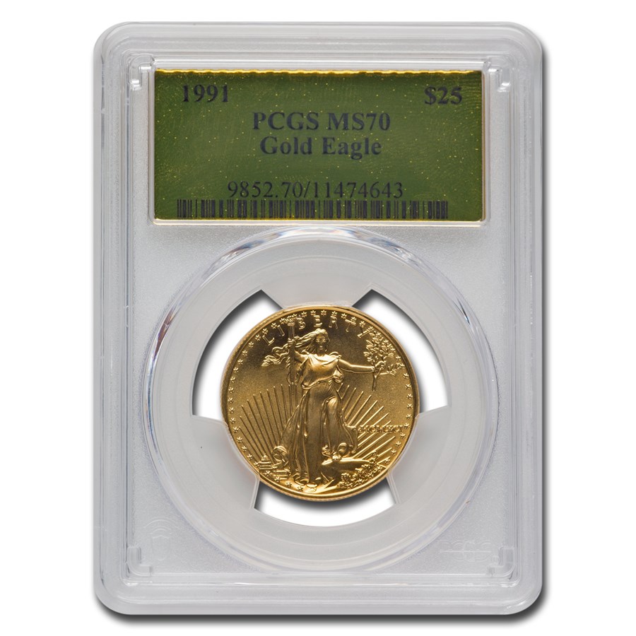 1991 1/2 oz American Gold Eagle MS-70 PCGS (Gold Label)
