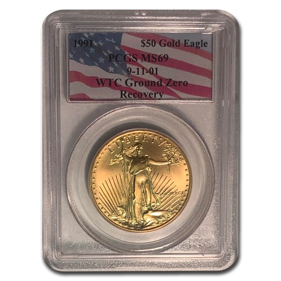 1991 1 oz American Gold Eagle MS-69 PCGS (World Trade Center) 1991 1 oz American Gold Eagle MS-69 PCGS (World Trade Center)