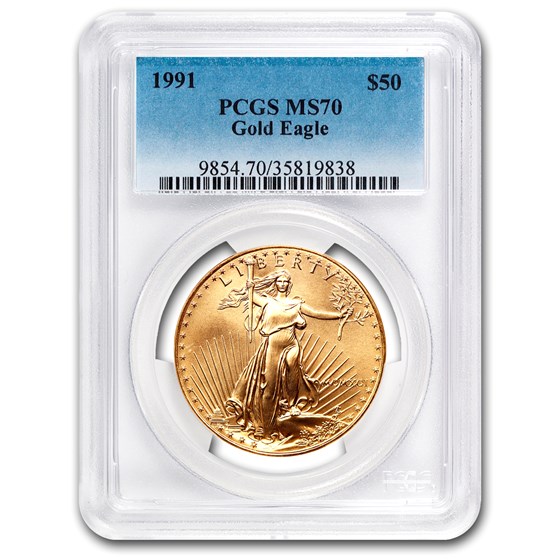1991 1 oz Gold American Eagle MS-70 PCGS 1991 1 oz Gold American Eagle MS-70 PCGS