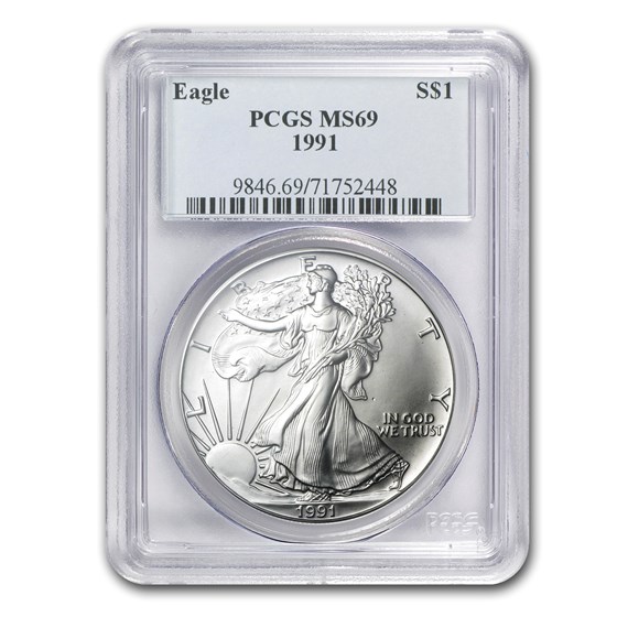 1991 American Silver Eagle MS-69 PCGS 1991 American Silver Eagle MS-69 PCGS