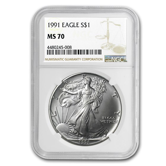 1991 American Silver Eagle MS-70 NGC 1991 American Silver Eagle MS-70 NGC