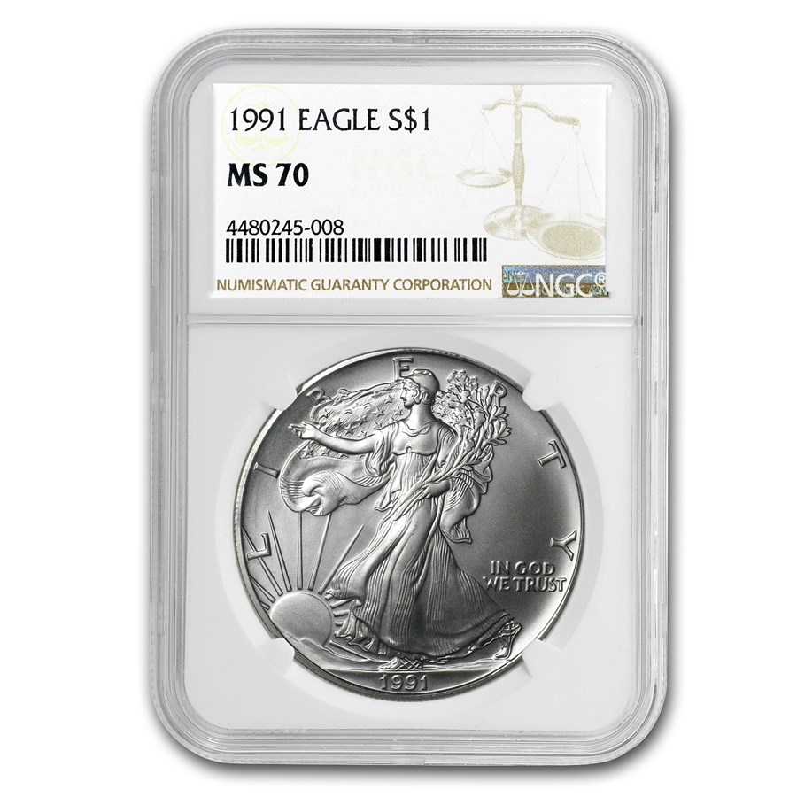 1991 American Silver Eagle MS-70 NGC