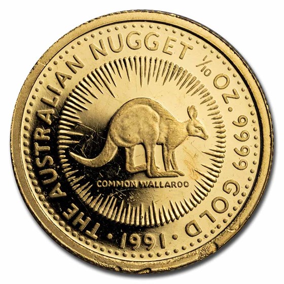 1991 Australia 1/10 oz Proof Gold Nugget 1991 Australia 1/10 oz Proof Gold Nugget