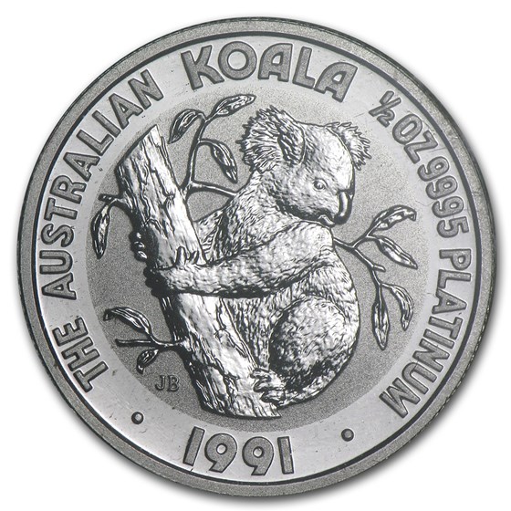 1991 Australia 1/2 oz Platinum Koala BU 1991 Australia 1/2 oz Platinum Koala BU