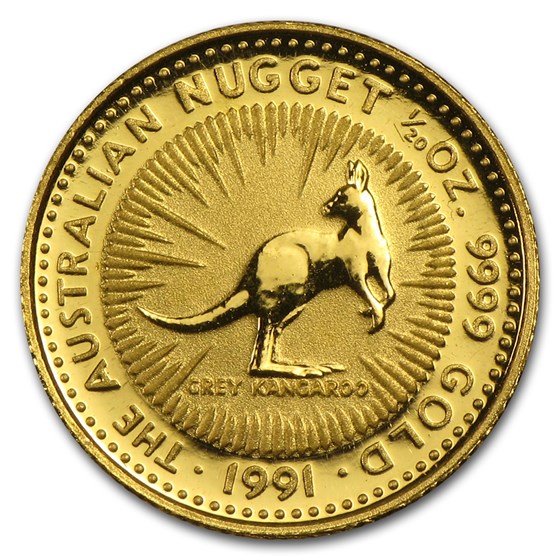 1991 Australia 1/20 oz Gold Nugget