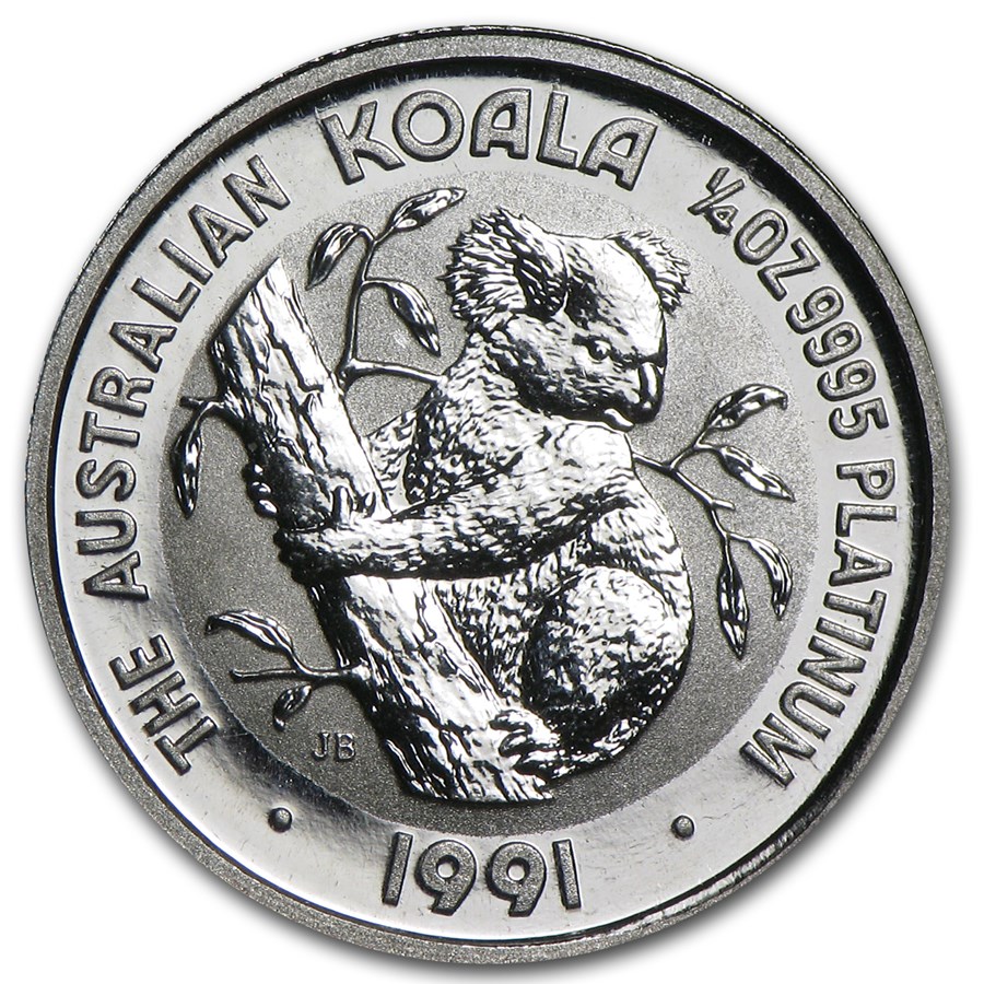 1991 Australia 1/4 oz Platinum Koala BU